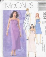 McCalls 3234 Casual Dress Sewing Pattrn UNCUT