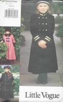 Little Vogue 8864 Girls Elegant Coat Hat UNCUT