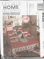 Dining Essentials Sewing Pattern McCalls 8438 UNCUT