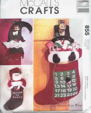 McCalls 855 Advent Calendar, Stocking & Door Hanging Pattern